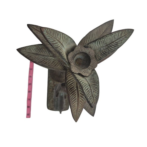 Vintage 15" Heavy Hammered Metal Giraffe Palm Tree Candlestick Holder - Picture 4 of 8